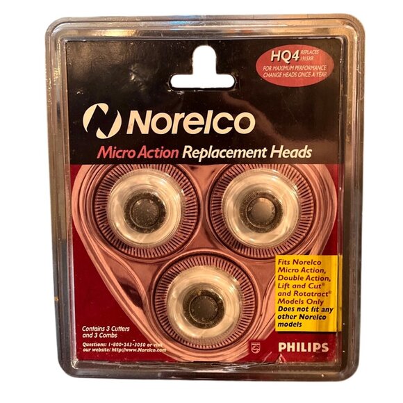 Vtg Philips Norelco Micro Action Replacement Heads HQ4 NOS - Picture 1 of 3